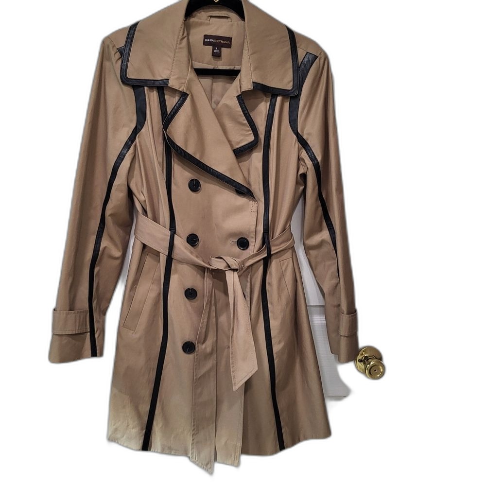 Double Breasted Trench Coat by Dana Buchman Large